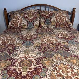 Pottery Barn “Angelina” Reversible Ikat King Duvet Cover Set & 2 Standard Shams